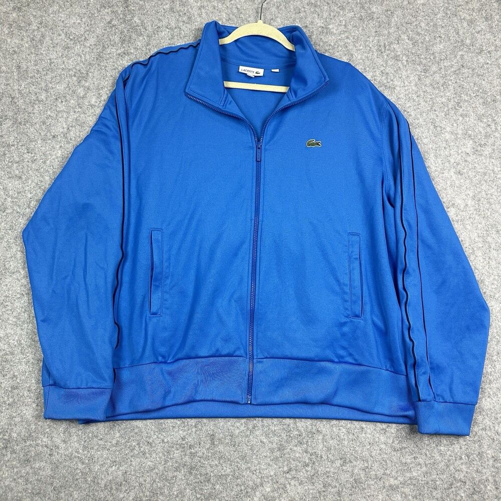 Lacoste Paris Pique Track Sport Jacket Mens 4XL Blue Regular Fit Full Zip SH1457